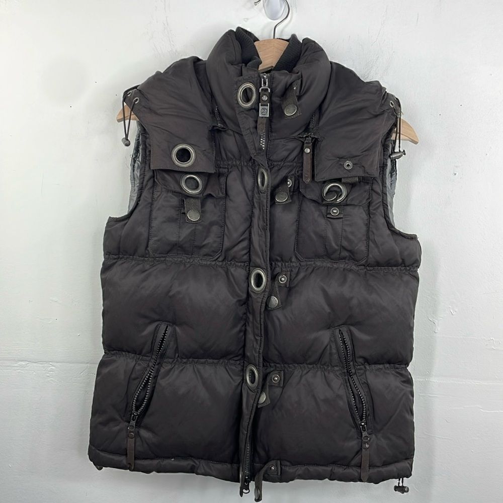 Zero Winter Dreams Utility Puffer Vest with Hood front Zip Size Small EU 36